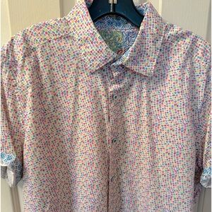 Robert Graham short sleeve multi-color button down size L